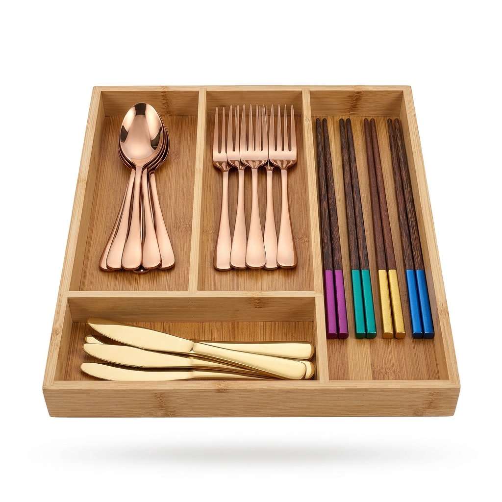 Premium Bamboo Drawer Organizer